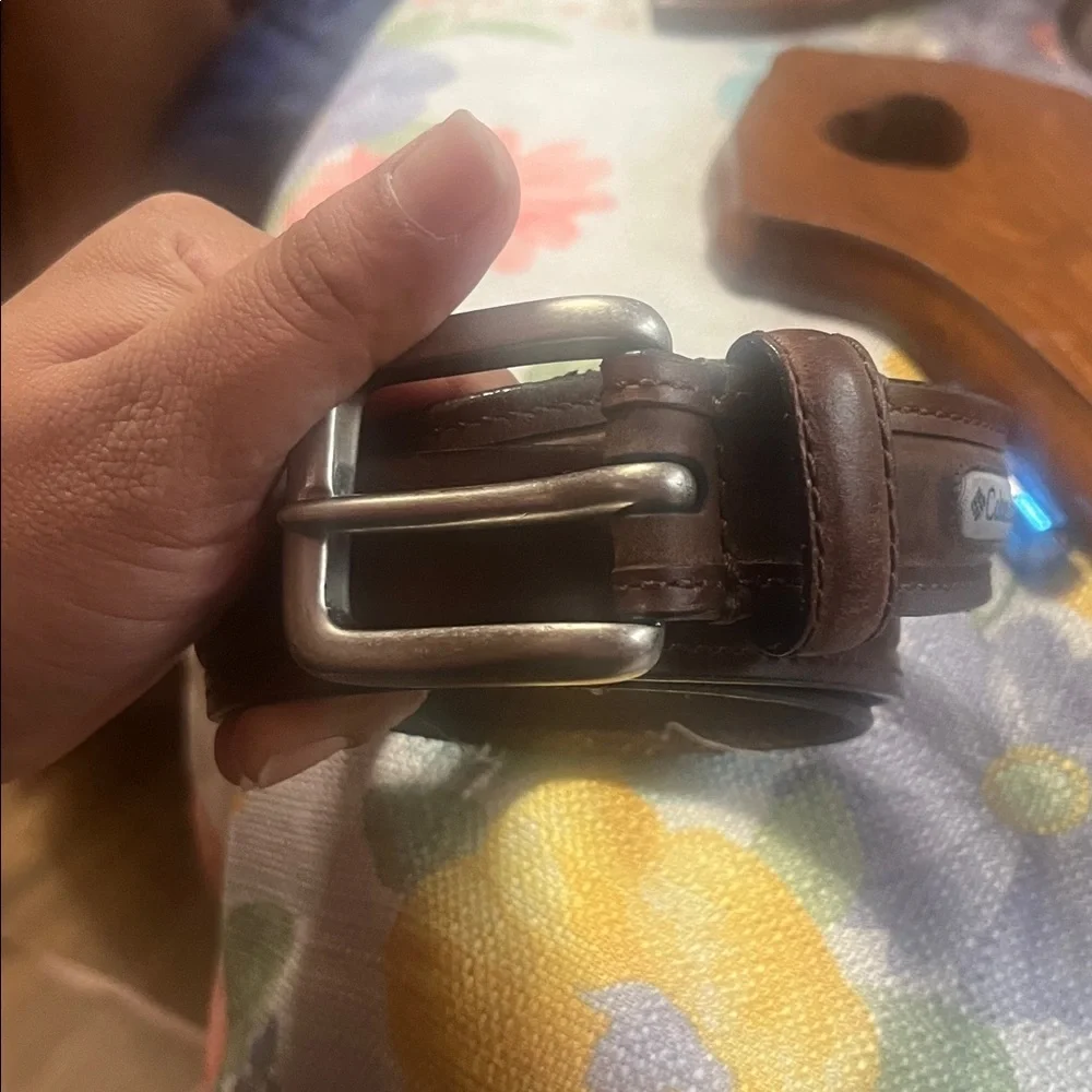 MENS COLUMBIA SPORTSWEAR MENS BELT DARK BROWN LEATHER